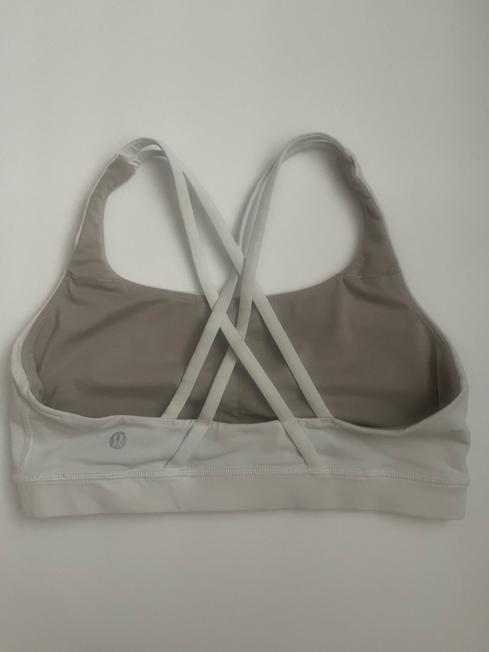 Lululemon White Strappy Crossback Sports Bra Size Medium